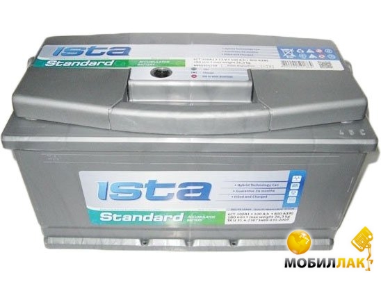 Аккумулятор автомобильный Ista Standard 6СТ-100 A1