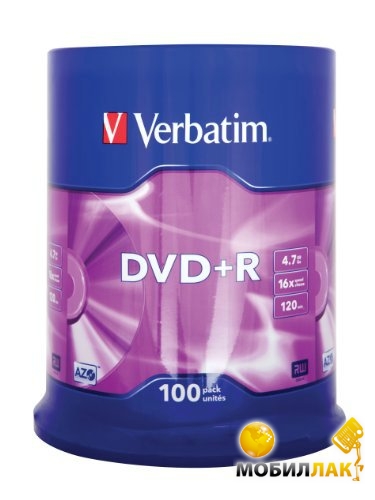  Verbatim DVD-R 4,7Gb 16x Cake 100  (43549)