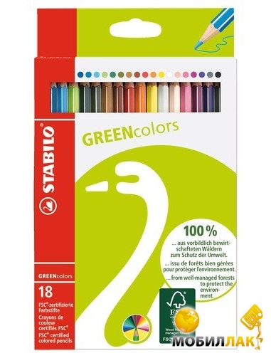  Stabilo Green Color 6019/2-18 18 