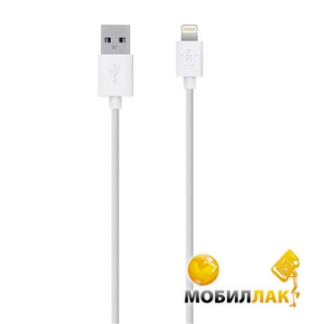  USB 2.0 Belkin LIGHTNING charge/sync cable 2m, White/ (F8J023bt2M-WHT)