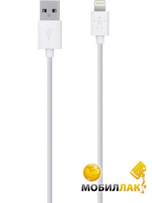  Belkin USB 2.0 Lightning charge/sync cable 1.2, White (F8J023bt04-WHT)