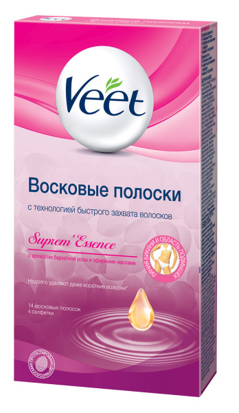 Вит суприм эссенц с ароматом бархатной розы и эфирными маслами восковые полоски для депиляции №14, рекитт бенкизер (3059944022859)