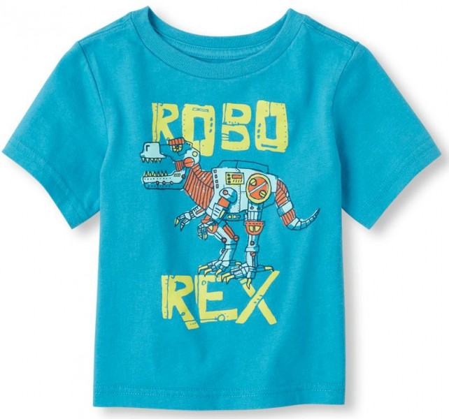    Childrens Place Robo Rex Graphic 9-12 . Ice turq