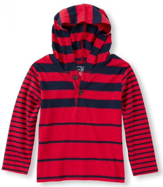    Childrens Place Striped Hoodie 2  Ruby
