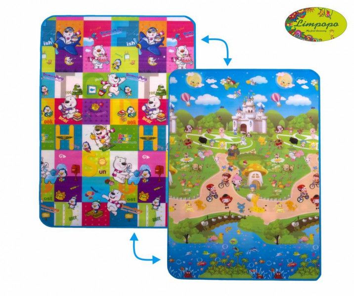 Детский двусторонний коврик Limpopo Мишки и Прогулка с друзьями 150х180 см (LP002-150)