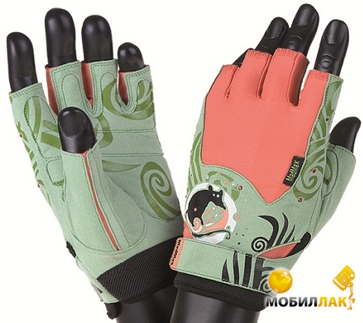 Перчатки для тяжелой атлетики Mad Max Rats Swarowski MFG 730 р. M (светло-зеленые) (46154)
