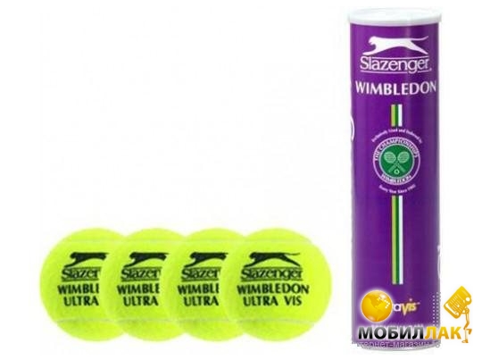 Мячи для тенниса Slazenger Wimbledon Ultra-Vis + Hydroguard 4B