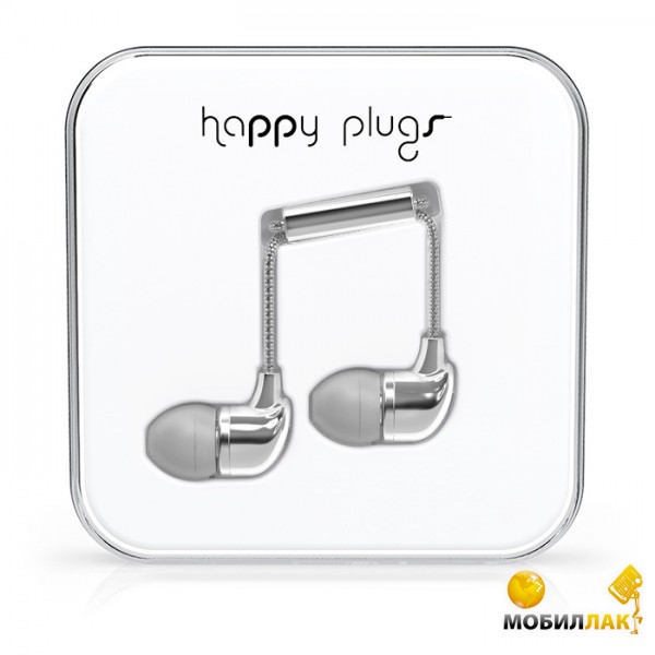  Happy Plugs Headphones Deluxe Edition In-Ear Silver (7736)