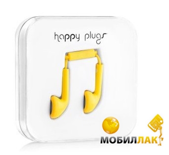  Happy Plugs Headphones Earbud Yellow (7706)