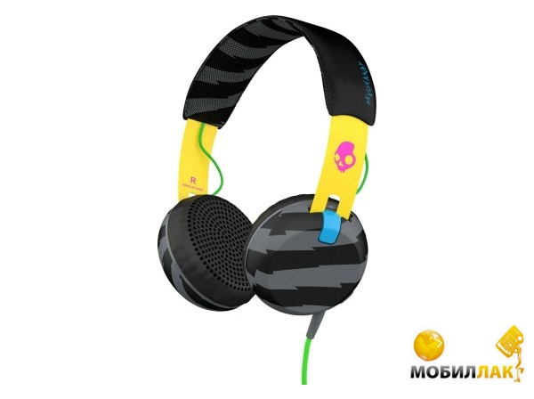  Skullcandy Grind On-Ear W/Tap Tech Locals Only/Yellow/Black (S5GRHT-466)