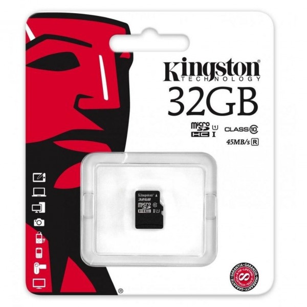Карта памяти Kingston microSDHC 32GB UHS-1 Class 10 (SDC10G2/32GBSP)