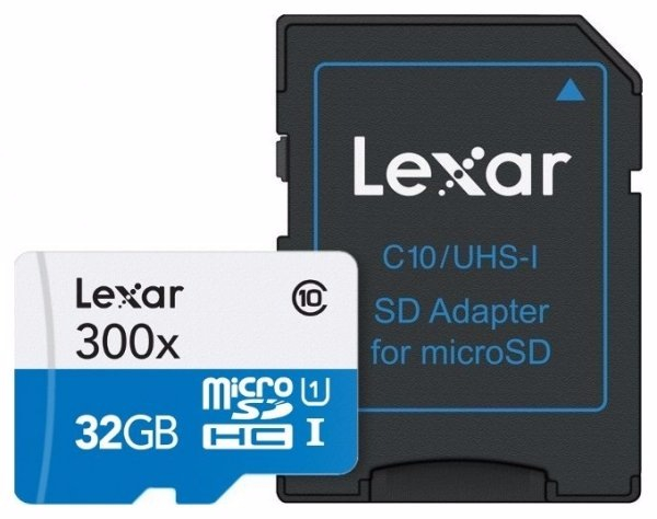 Карта памяти Lexar Micro SDHC 32GB 300x UHS-I C10 High-Performance + SD-адаптер (LSDMI32GBB1EU300A)