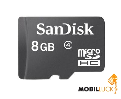   Sandisk 8GB microSDHC Class 4 (no adapter) (SDSDQM-008G-B35)