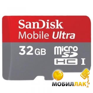   Sandisk microSDHC 32Gb Mobile Ultra Class 10 (adapter SD) (SDSDQU-032G-U46A)