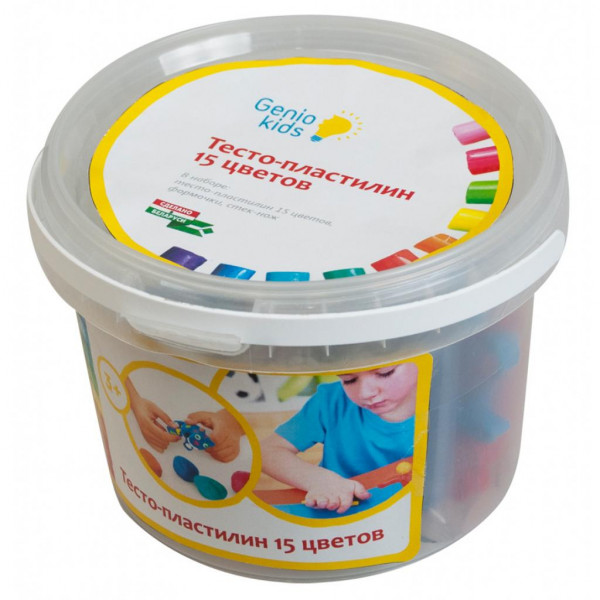 Набор для детской лепки Genio Kids Тесто-пластилин 15 цветов (TA1066)