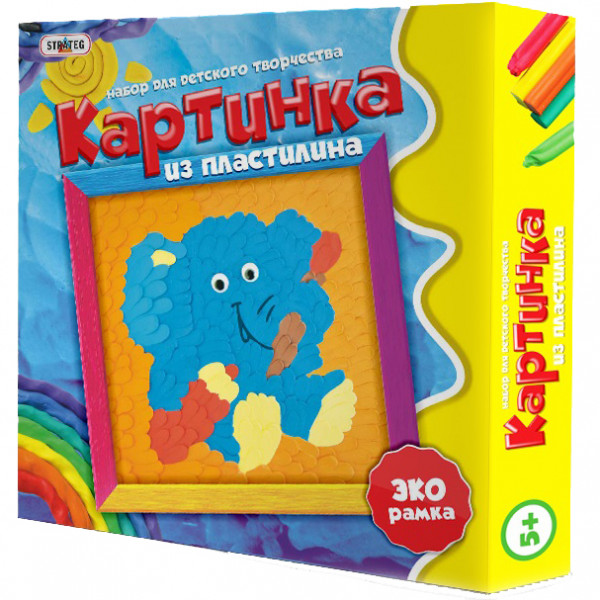Strateg Картина из пластилина Слоник (40011) Strateg