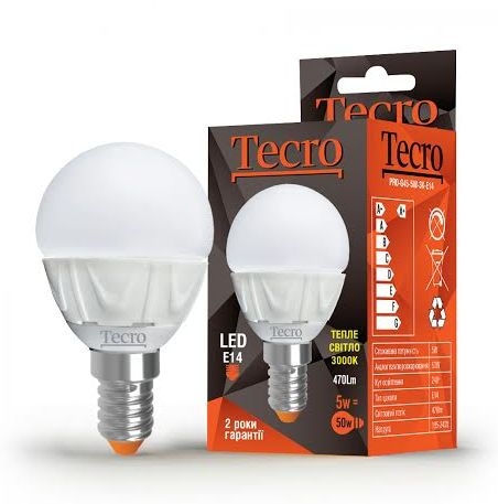 LED лампа Tecro PRO-G45-5W-3K-E14 5W 3000K E14
