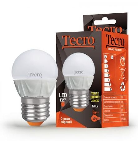 LED лампа Tecro PRO-G45-5W-3K-E27 5W 3000K E27