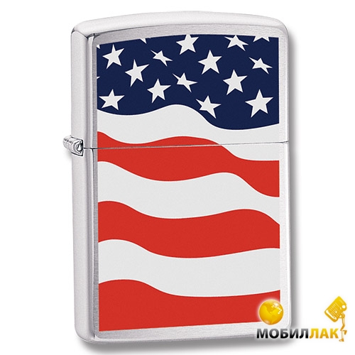  Zippo American Flag Brushed Chrome 24375