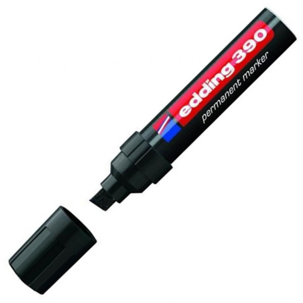 Маркер Edding Permanent e-390 4-12 мм Chisel Tip Waterproof Black (390/01)