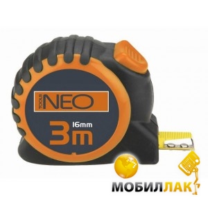 Рулетка Neo стальная лента 3 м x 16 мм, с фиксатором selflock (67-163)