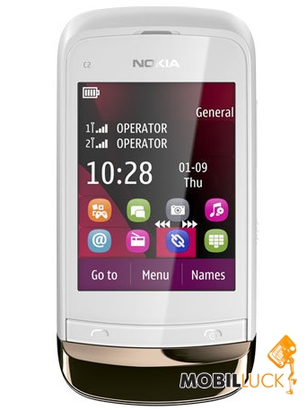 Nokia C2-02 Touch and Type Golden White Slide