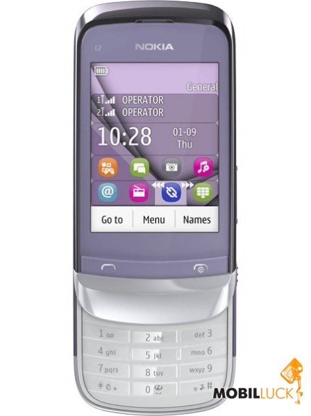 Nokia C2-06 Touch and Type Lilac Duos