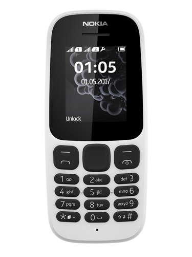   Nokia 105 New 2017 Dual Sim White