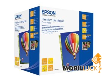  Epson 100mm x150mm Premium Semiglossy Photo Paper, 500. (C13S042200)