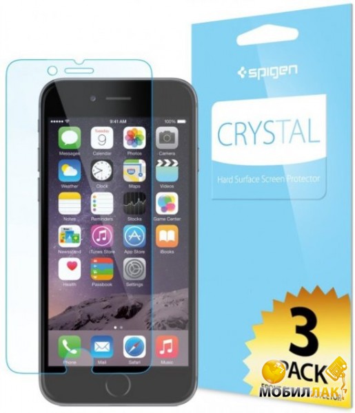 Комплект защитных пленок Spigen SGP10927 Screen Protector Crystal for iPhone 6 4.7 3 шт