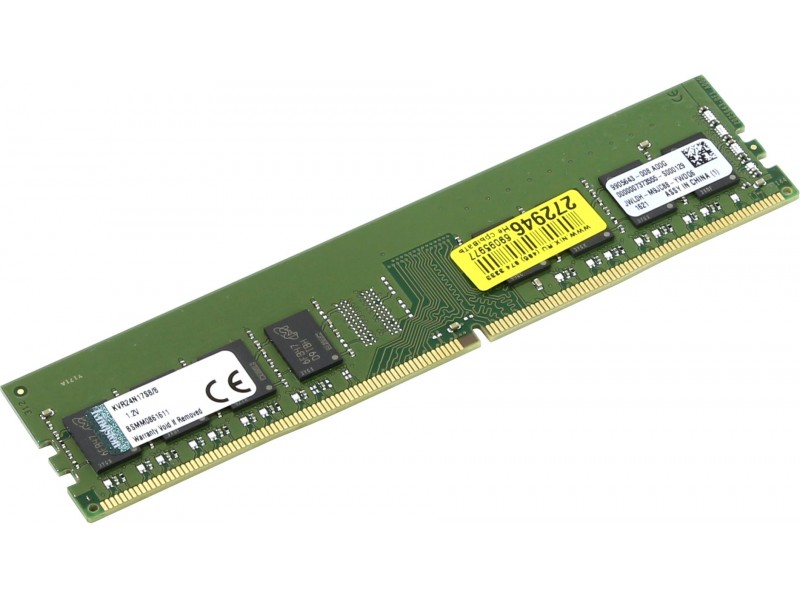   Kingston DDR4-2400 8192MB PC4-19200 ValueRAM Non-ECC (KVR24N17S8/8)