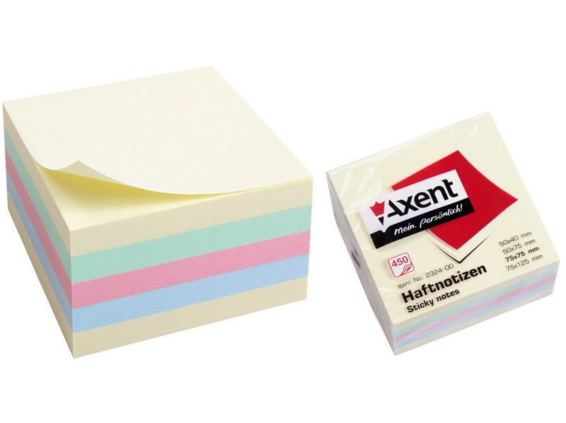    Axent With adhesive layer 75x7 5  100 sheets Neon Colors Mix (2325-02-)