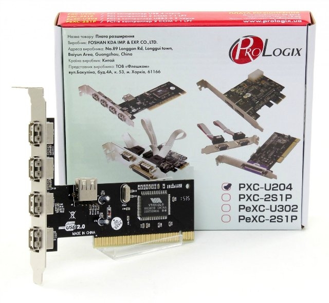 Контроллер PCI 4xUSB 2.0 PrologiX (PXC-U204)
