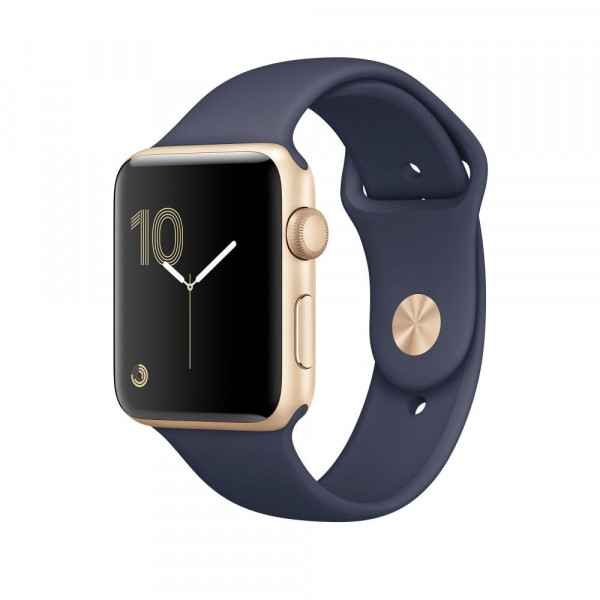 - Apple Watch Series 1 42  Gold Aluminum Case with Midnight Blue Sport Band (MQ122)