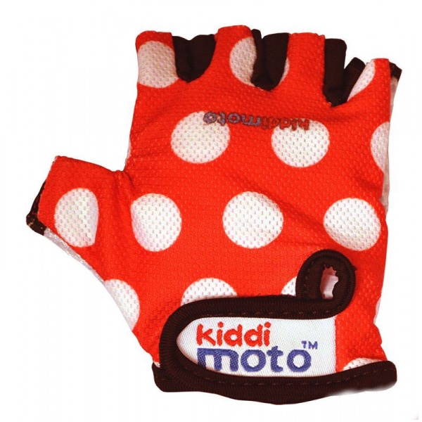 Перчатки детские Kiddimoto Красные в белый горошек S
