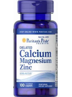  Puritan's Pride Chelated Calcium Magnesium Zinc 100 