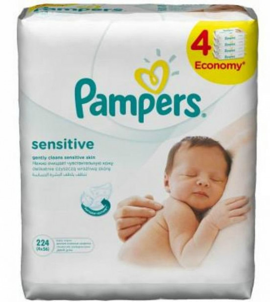 Влажные салфетки Pampers Sensitive 4x52шт (4015400636717)