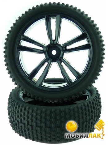  1:10 Black Buggy Front Tires and Rims 2P Himoto (31309B)