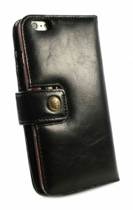    Alston Craig Vintage Leather Wallet Case for iPhone 6 Black