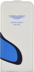  Aston Martin Racing iPhone 5C flip case with car mouth white/L.blue (cowhide)
