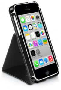    Macally Flip Case with Rotatable Stand for iPhone 5C Black