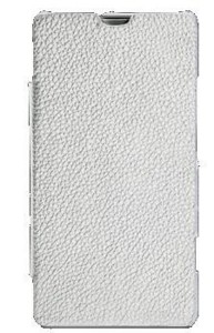  Melkco Book leather case  Sony Xperia Miro ST23i, white (SEXPMOLCFB2WELC)