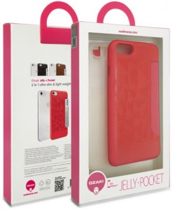   Ozaki O!coat Jelly+Pocket 2 in 1  iPhone 7 Red+Clear (OC722RC) 4