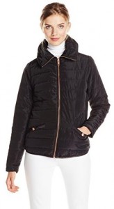   Jason Maxwell Fitted Puffer Rose Gold Zippers M Black