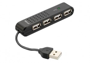 USB HUB Trust Vecco 4 Port USB 2.0 Mini Black (14591)