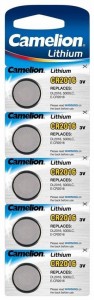  Camelion Lithium Button CR2016 5  (CR2016-BP1)