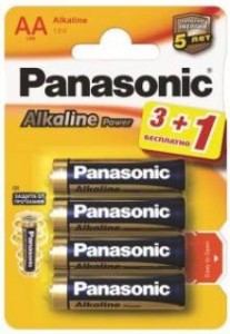  Panasonic Alkaline Power AA BLI 4 (3+1)