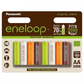  Panasonic Eneloop Organic Colors AA 1900  (BK-3MCCE/8RE)