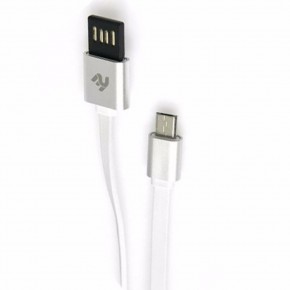  2E USB 2.0 MicroUSB Data/Charge Dual Metal 1m Silver (2E-CCTM13M-1S)