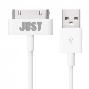  JustSimple 30 pin USB Cable White 1M (30P-SMP10-WHT)